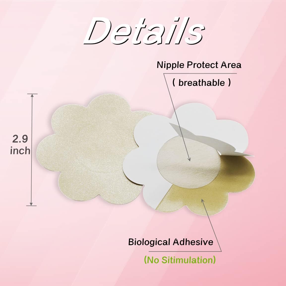 10 Pcs Nipple Covers For Women Hypoallergenic Disposable Adhesive Nipple Pasties No-Show Satin Breast Petals Stickers