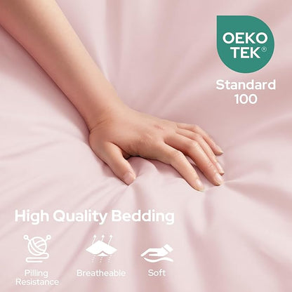 HOMEIDEAS Queen Size Bed Sheets - 6 Piece Set (Pale Pink) - Extra Soft Brushed Microfiber 1800 Bedding Sheets, Deep Pocket, Wrinkle  Fade Free
