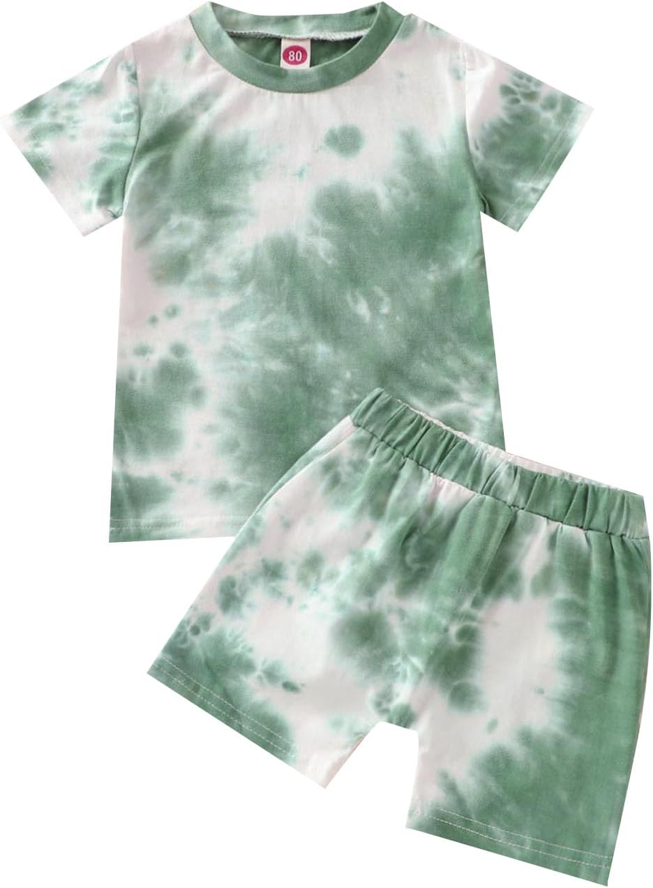 Aruzig Toddler Boys' 2-Piece Short Sleeve T-Shirt and Shorts Set