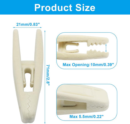 Velvet Hanger Clips, 40 PCS, Beige Non-Slip Flocked Clips, For Pants, Skirts, Suits, Shirts, Socks