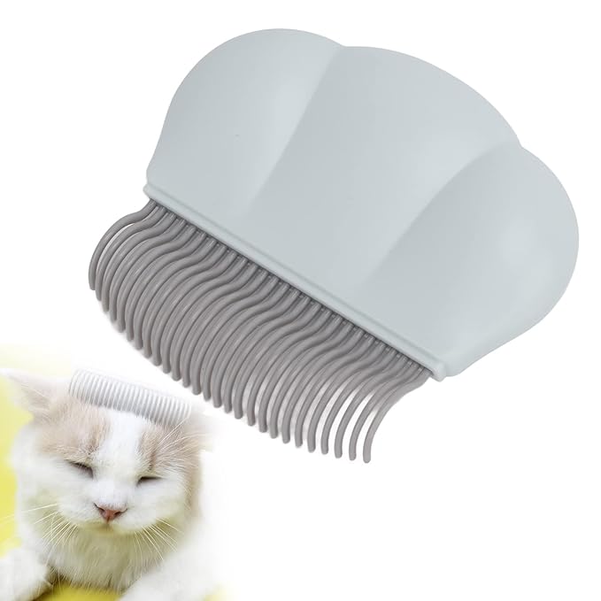 Cat Shell Comb, Remove Floating Hair Pet Short Long Hair Removal Massaging Shell Comb, Ergonomic Handle Cat Massage Shell Comb for Dogs Cats (Blue)