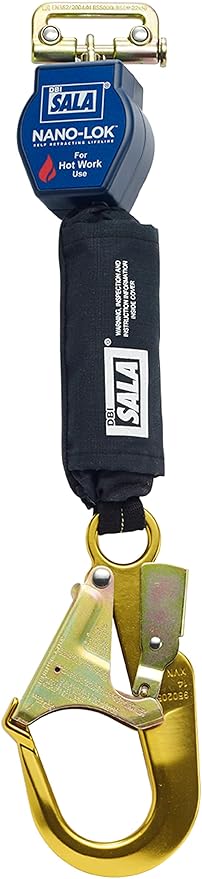 3M DBI-SALA Nano-Lok Hot Work, 3101496 6-Feet with Single Leg Connector and Aluminum Rebar Hook, BlueBlack