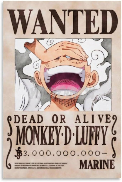 Generic Anime Luffy Wanted Poster Canvas Painting Wall Art Poster 12x18inch(30x45cm) Unframe-style