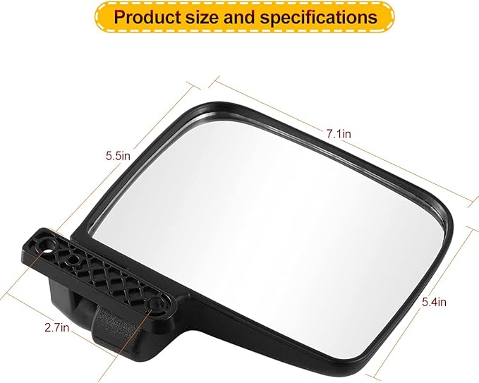 Golf Cart Side Mirrors for Club Car EZ-GO Yamaha and other 180Adjustable Folding Wide-Angle Side View Mirror