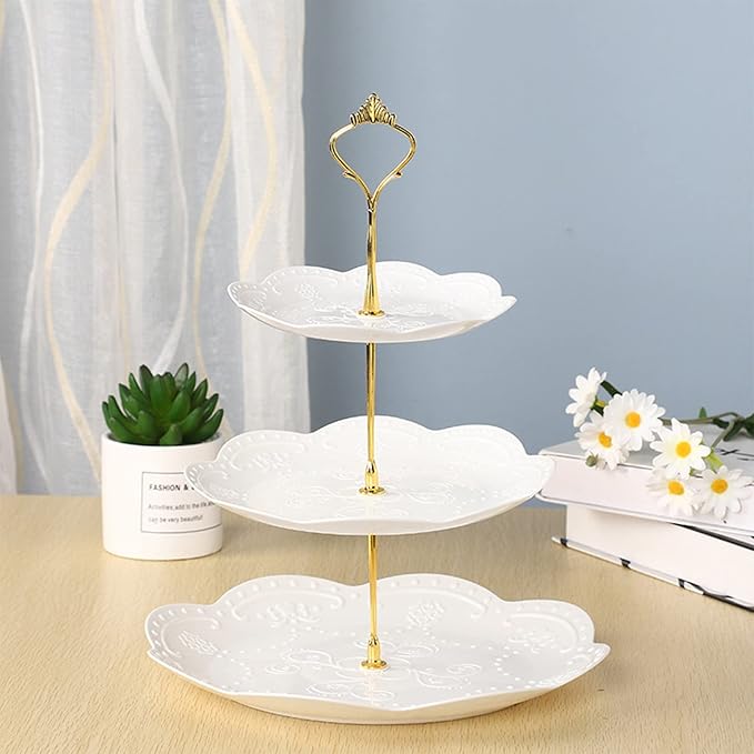 3 Tier Cupcake Stand, Plastic Dessert Stands, Cup Cake Stand Tower with Tiered Serving Tray, Dessert Tower Tray for Party Wedding Home Decor(#3)