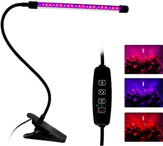 LED Grow Lights for Indoor Plants 20 LED, Plant Growing Lights Full Spectrum Auto ON Off with 3912H Timer, 9 Dimmable Lightness Clip-On Desk Grow Lamp Bulb