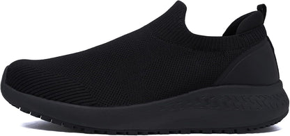 Women's Non Slip Work Shoes Food Service Waterproof Slip-Resistant Chef Shoe for Kitchen Restaurant Hospital Staff Lightweight Walking Sneakers with Easy-Clean Slip-On Designs