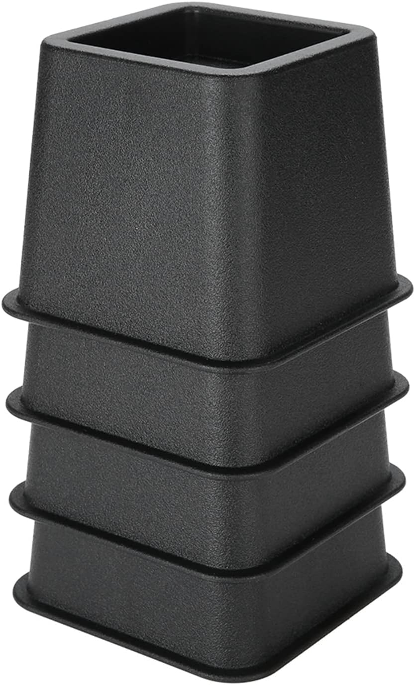 4 Pcs Bed Risers for Small Rooms and Dorms Wide Base Secure Recess, Adjustable PP Furniture Risers for Beds Sofas Chairs, Extra Storage