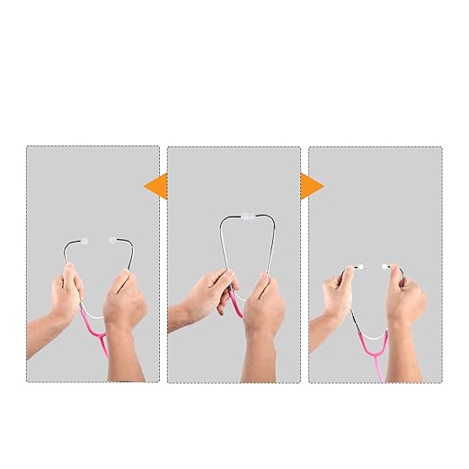 MorTime Dual Head Stethoscope, Real Working Stethoscope for Kids Cosplay, Educational Equipment, Pink (1 pc)