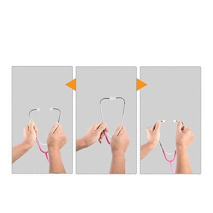 MorTime Dual Head Stethoscope, Real Working Stethoscope for Kids Cosplay, Educational Equipment, Pink (1 pc)