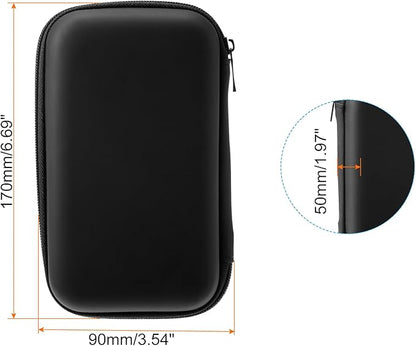 PATIKIL 6.69x3.54 Electronic Organizer Case, 1Pcs EVA Hard Waterproof Rectangle Travel Carrying Case with Zipper for Digital Multimeter, Camera, Charger Cord, Earphone, Black