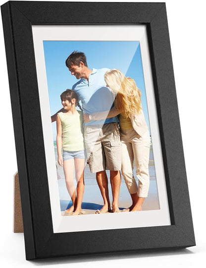TWING 4x6 Picture Frame,Display Pictures 3x5 with Mat or 4x6 Without Mat,Small Picture Frame for Wall and Table Top Display,Black,1 Pack