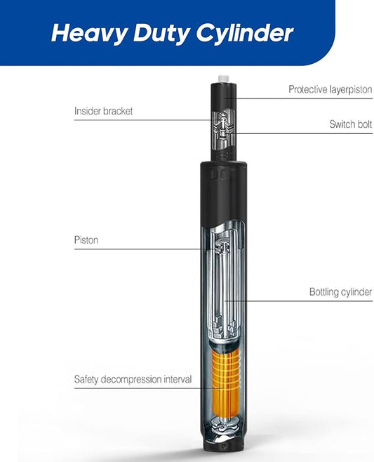 Office Chair Gas Lift Cylinder Fits Most Desk Chairs and Gaming Chairs Long Stroke Hydraulic Pneumatic Shock Piston Heavy Duty 500Lbs (7.5in Cylinder Length)