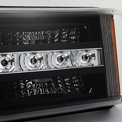 AKKON - For Chevy Silverado 1500 2500 3500 Avalanche LED Bumper Lights Turn Signal Lamps Black