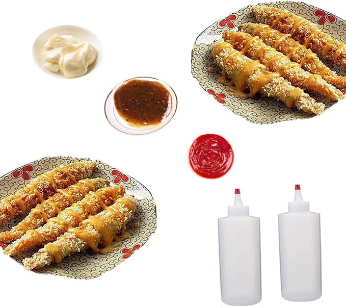 Anyumocz 12Pcs 4oz Clear Plastic Condiment Bottle,120ml Dispense Squeeze Bottles with Mini Red Caps for BBQ,Ketchup,Sauces,Dressing,Syrup,Arts,Crafts