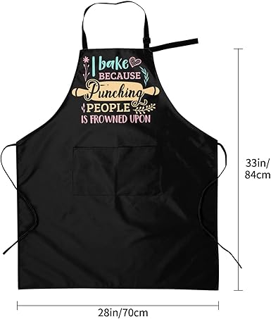 Apron With Pockets Cute Aprons Adjustable Neck Funny Waterproof And Oil-Proof Bib Fun Bibs Smock For Women Men