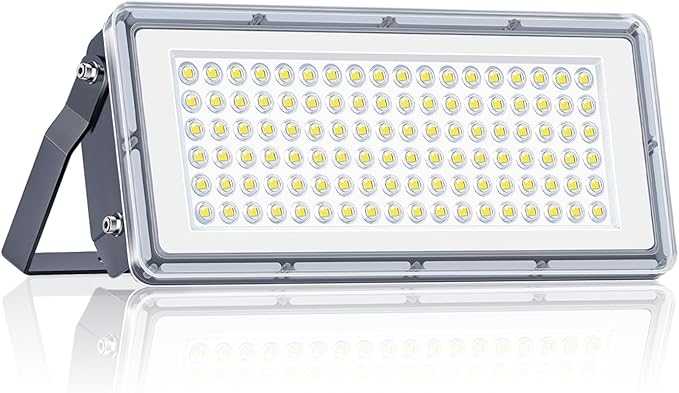 LED Flood Light Outdoor 100W - 10000LM LED Stadium Lights Outdoor with Temperature Drive and IP67 Waterproof, 7000K Commercial Security Floodlight for Street, Yard, Garage, Parking