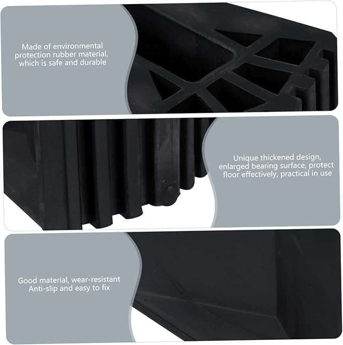 2pcs Floor Mat Foot Pads Folding Ladder Ladders Stepper Shoe Feet Non Bumper Construction Furniture Legs Office Chair Mat for Hard Floor Ladder Pads Ladder Rest Mats Black Rubber WATIIFUFU