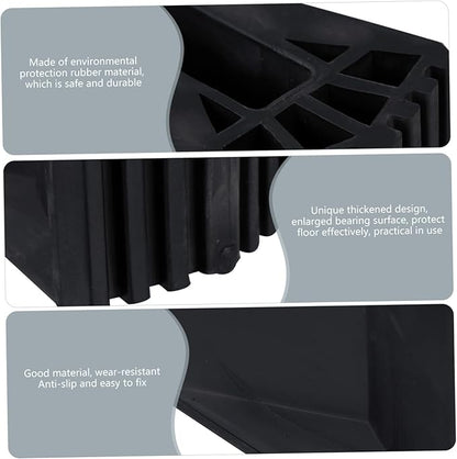 2pcs Floor Mat Foot Pads Folding Ladder Ladders Stepper Shoe Feet Non Bumper Construction Furniture Legs Office Chair Mat for Hard Floor Ladder Pads Ladder Rest Mats Black Rubber WATIIFUFU