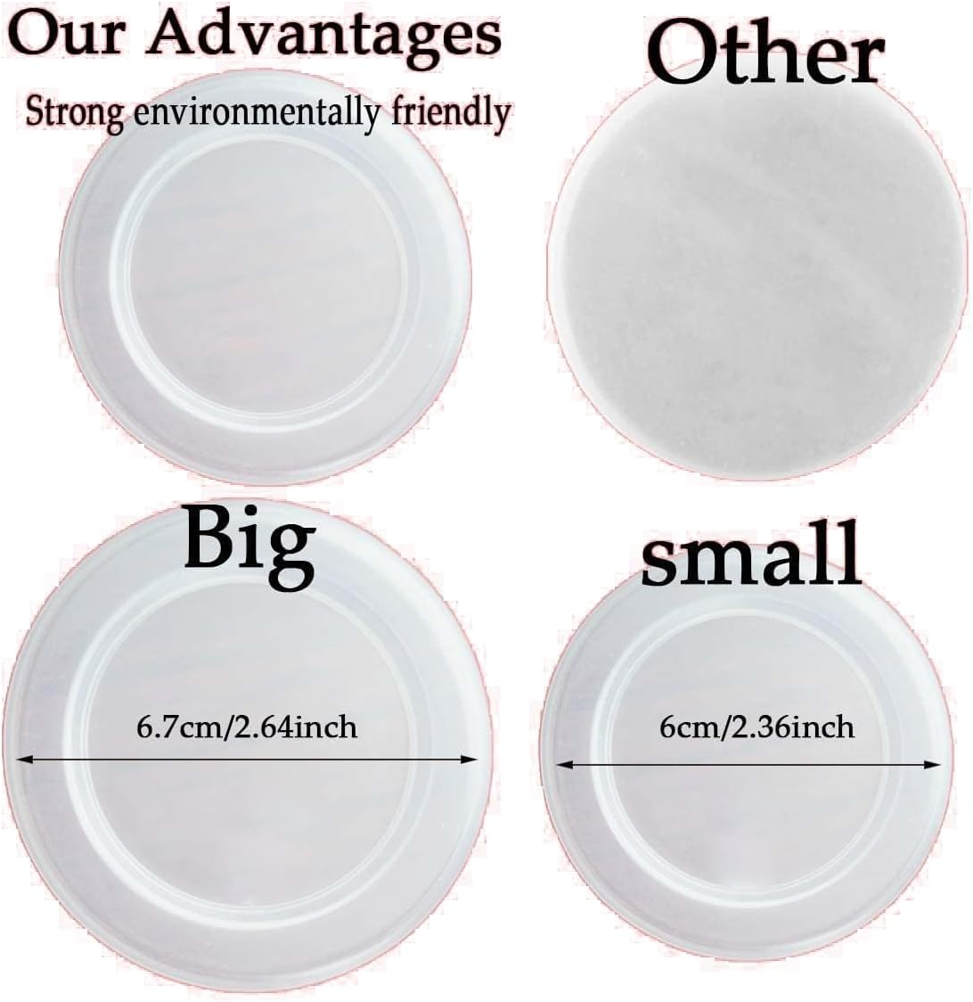 15PCS Yogurt Jar Lids - Clear Plastic, Reusable, BPA-Free Polypropylene, Screw Top, Transparent, Round, Microwaveable, Ideal for Oui Yogurt Jars, Glass Jars, and More