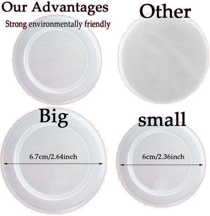 15PCS Yogurt Jar Lids - Clear Plastic, Reusable, BPA-Free Polypropylene, Screw Top, Transparent, Round, Microwaveable, Ideal for Oui Yogurt Jars, Glass Jars, and More