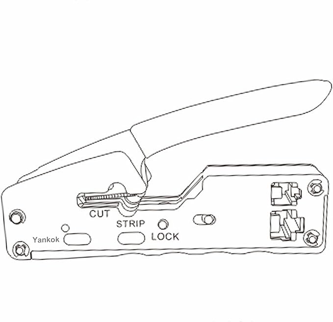 [6088 Pass Through Crimper] for RJ45 Pass-thru and RJ45 RJ12 RJ11 8P 6P Regular Network Connectors Crimp Strip Cut CAT5 CAT6 CAT7 Unshielded and Shielded Cables (Built-in Pass Thru Blade)