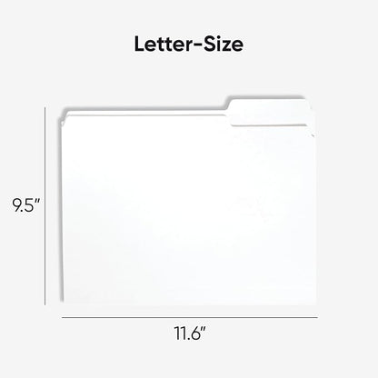 Smead Standard File Folders, 100 Count, White, 1/3-Cut Tabs, Letter Size (12843)