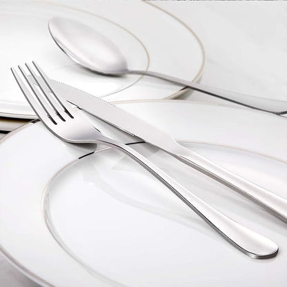 5 Pcs Thicken Dinner Forks Stainless Steel Forks Silverware Mirror Polished Dishwasher Safe for Kitchen Home Restaurant - Silver Fork