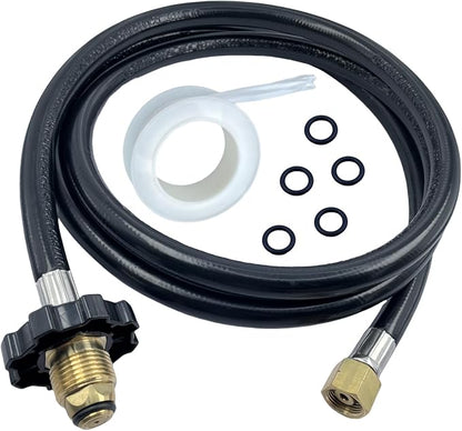 12 FT Propane Torch Hose for Connection Weed Burner Extension Connection of Propane Tank to Weed Burner Torch,G38"-19 Left Hand Internal Thread-PSI350, with Replacement O Ring Sealing Tape (12 FT)