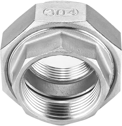 Avanty Stainless Steel 304 Cast Pipe Fitting, Union, 1-1/4" NPT Female x 1-1/4" NPT Female, 1pc