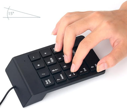 Numeric Keypad,USB Numeric Keypad, USB 18 Key Number Numeric Keypad Keyboard for LaptopNotebook PC Computer