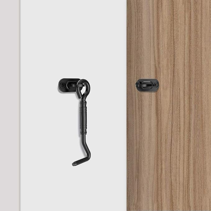Homlux Heavy Duty Latch Lock Sliding Door Matte Black Privacy Barn Door Latch for Garage Gates and Shed Doors 1PCS