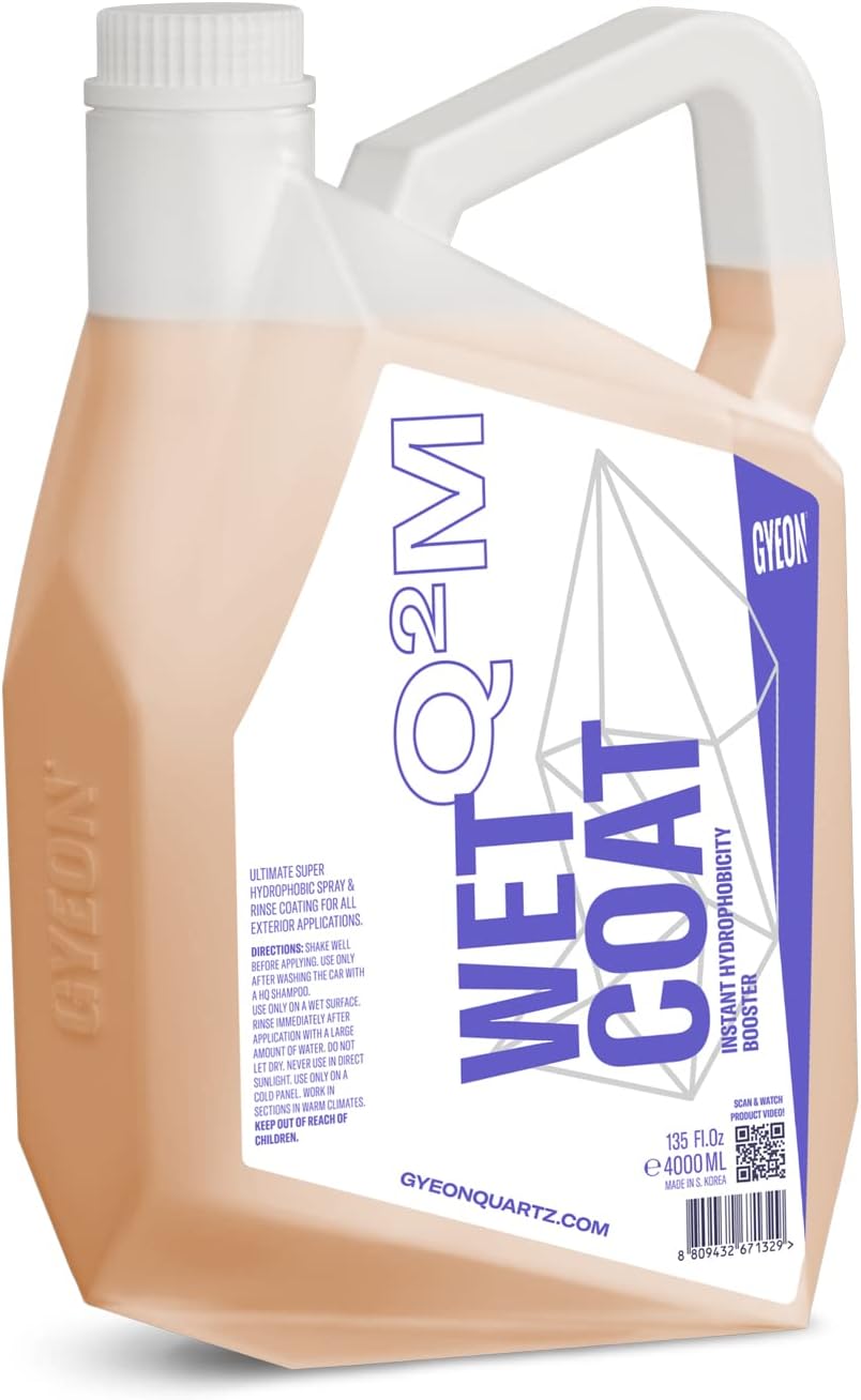 GYEON Wet Coat 4000ml - Hydrophobic Ceramic Spray Coating for Cars - High Gloss Solutions for Your Car Paint Wheels and Glass - Spray On Rinse Off Easy DIY Use Formula