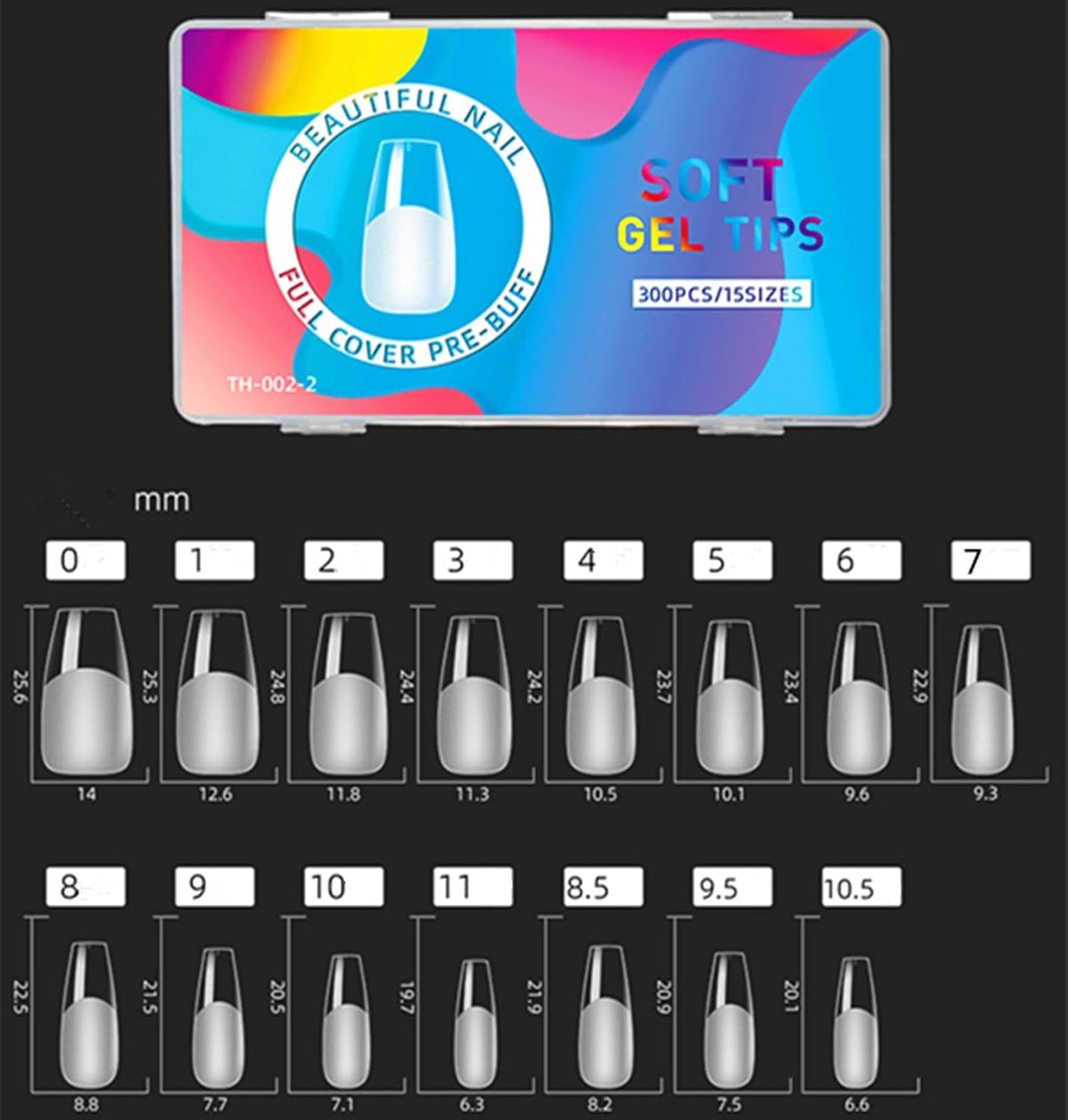 Press on Nails Short,300pcs Traceless Frosted ABS Artificial Nail Tips,NO Polishing Medium Design Matte Soft Gel Nail Tips for Extension Nail Salon (transparent, long trapezoid)