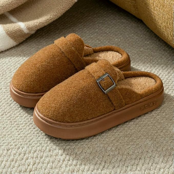 DMMWCX Clogs Winter Slippers for Women Plush Warm Non-Slip Thick Sole Comfortable Couple Home Shoes