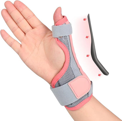 Cozyhealth Thumb Brace for Men and Women, CMC Joint Thumb Spica Splint for Pain Relief, Tendonitis, Thumb Wrist Stabilization Support for Right or Left Hand (Pink)