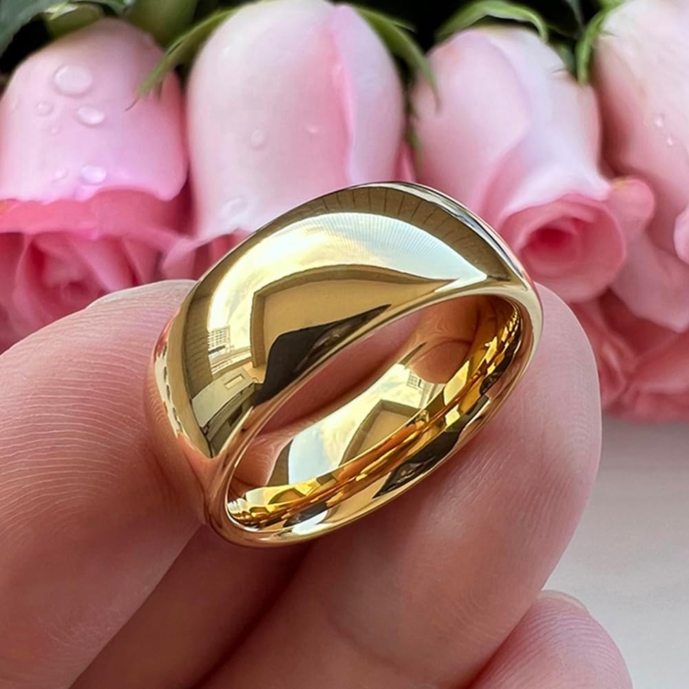 TUTISS 3mm 4mm 5mm 6mm 7mm 8mm 10mm Silver/Gold Tungsten Rings for Men Women Couple Fashion Jewelry Engagement Wedding Bands Domed Polished Comfort Fit