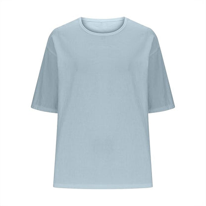 Women Fall Fashion T-Shirts Short Sleeve Oversized Casual Loose Crew Neck Tee Summer Outfits Peasant Blouse Top 2025