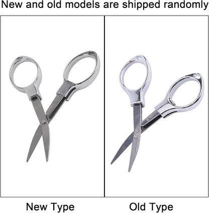 Mini Multipurpose Folding Keychain Fishing Scissors Stainless Steel Blister card package Climbing Hiking Use(silver)