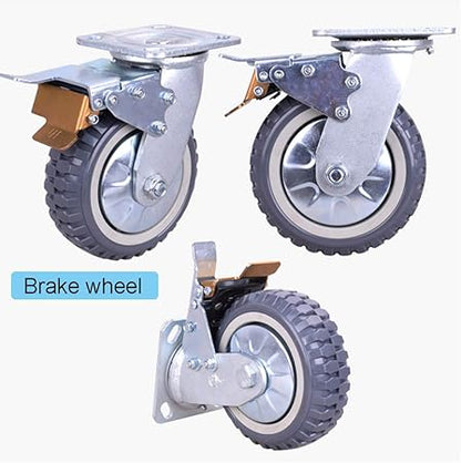 Heavy-Duty Casters, Double Ball Bearing Casters, Industrial Universal Wheels with Brakes, Trolley Directional Wheels for Outdoor, Nylon Wear-Resistant Wheels, Bearing 220-350kg