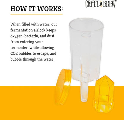 Craft A Brew - The Hex - 3 Piece Airlock - For Home Brew Fermentation - For Beer, Wine, Hard Cider, Mead Making, Pickling  More - Durable - At Home Beer Making Supplies