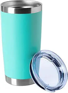 HASLE OUTFITTERS 20oz Tumblers Bulk Stainless Steel Cup with Lid Double Wall Vacuum Insulated Coffee Mug for Cold  Hot Drinks 1 Pack, Light Blue