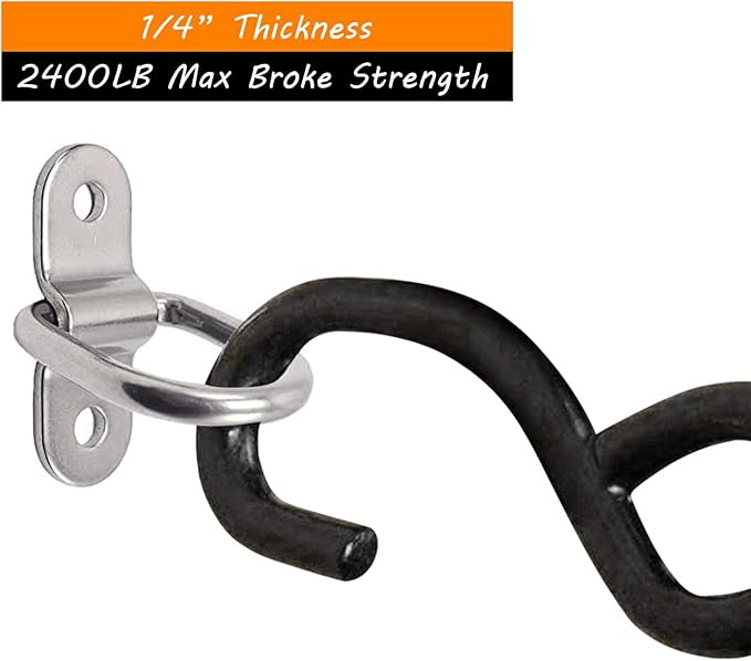 D-Ring Tie Downs Anchor14 Heavy Duty Surface Floor Mount Lashing Rings 2400 lbs Cargo Trailers Load-Bearing Hangers Bracket (Pack of 12)