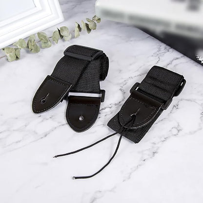 2 Pcs Acoustic Guitar Straps Adjustable Guitar Straps Ukulele Guitar Straps Extra Wide Bass Guitar Straps Classical Guitar Straps Black Guitar Strap with PU Leather Ends