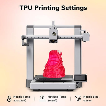 AMOLEN 95A TPU 3D Printer Filament 1.75mm, High Hardness  Resilience TPU Transparent Red Filament, 1KG Flexible 3D Filament, Dimensional Accuracy - 0.02mm, Suitable for Most FDM 3D Printers