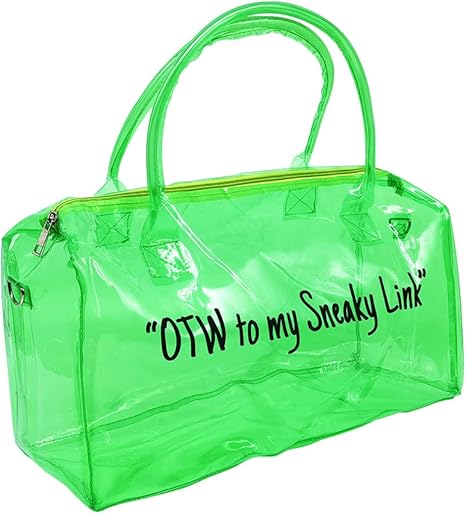 Spend Night Bag Clear PVC Tote Bag Bright Candy Color with Durable Metal Zipper for Gym, School, Travel, Beach