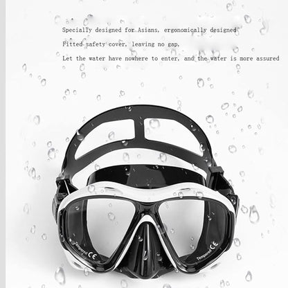 Diving Goggles Snorkeling Diving Diving Goggles Large Frame HD Adult Men and Women Snorkeling Swimming Snorkel Diving Equipment Tempered Glasses Diving Anti-Fog Snorkeling