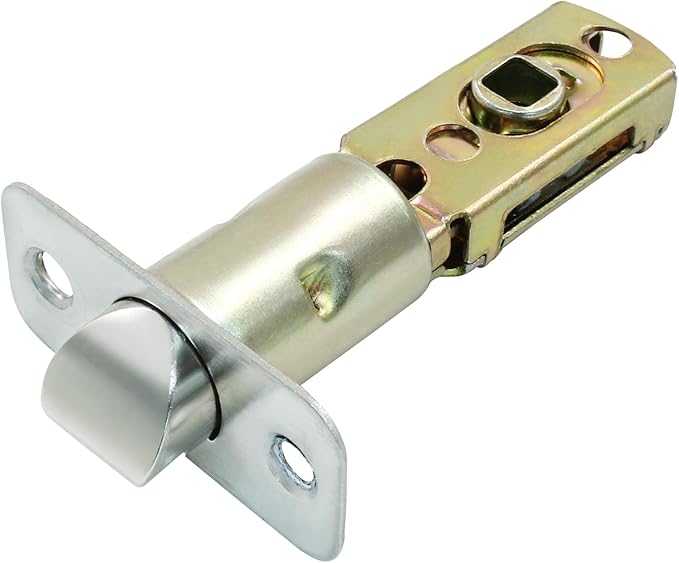 Tubular Mortice Latch, Passage Door Latch, Adjustable Square Latch Size 6070mm, Replacement Entry Latch for Lever Door Handles, Internal Door Handles