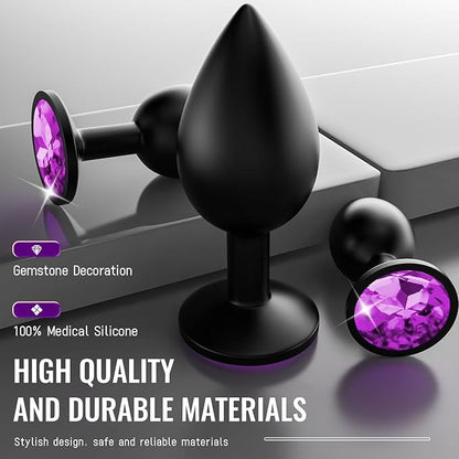 Date Night Gift for Lover Portable Silicone 3 Pcs Butt Relaxing Plug Adult Toy for Couple Anales Training Set for Women Men Game Sunglasses KL01