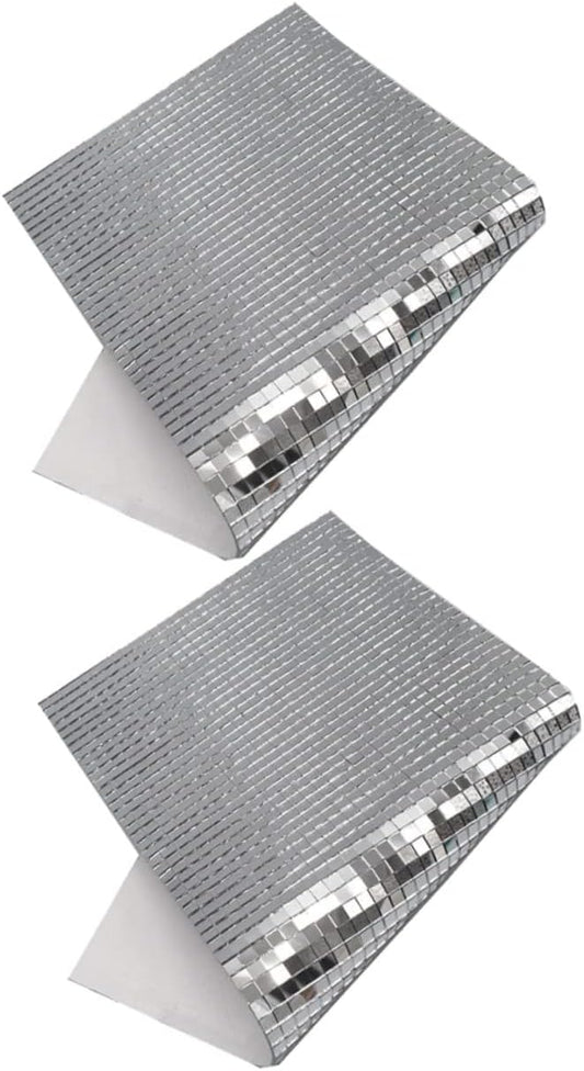 2 Rolls Self Adhesive Mirror Mosaic Decals of Decorative Craft Tiles for Projects Easy to Peel and Stick Durable for Walls Glass and Smooth Surfaces